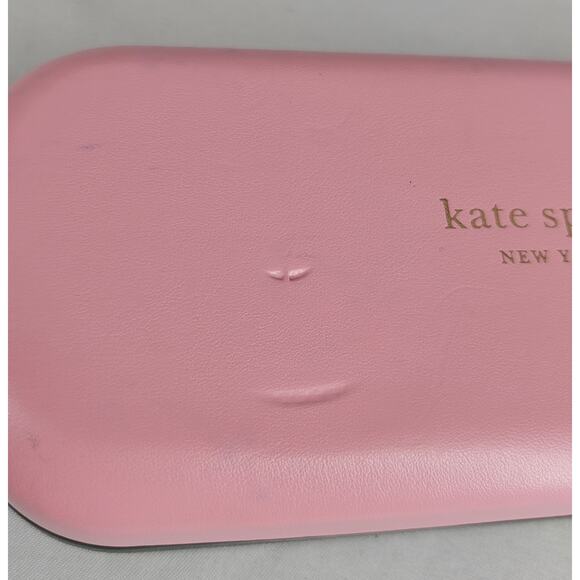 KATE SPADE PINK GREEN SUNGLASSES CASE W/ CLOTH HARD SHELL DESIGNER STYLE - Picture 4 of 9